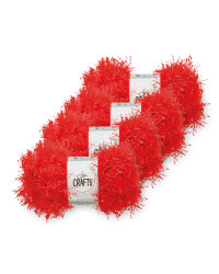 So Crafty Tinsel Red Yarn 4-Pack