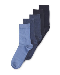 Navy Organic Cotton Socks 5 Pack