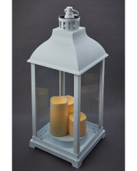 Solar Trio Candle Lanterns - White