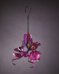 Pink Solar Hanging Bug Light