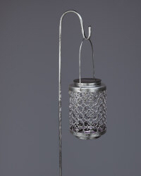 Solar Metal Coach Lights 2 Pack - Silver