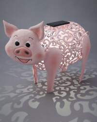 Garden Bright Pig Solar Silhouette