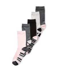 Spots/Stripes Ladies 5-Pack Socks