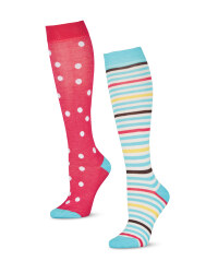 Spotty Print Knee High Riding Socks