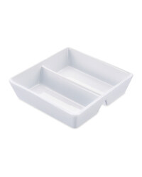 Square Divided Serving Dish - White