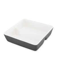Crofton Square Divided Serving Dish - White/Grey