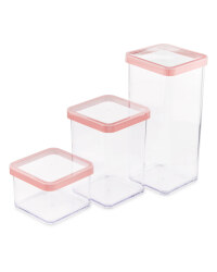 Square Food Storage Boxes 3-Pack - Marsala