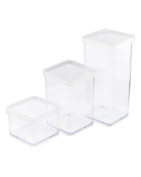 Square Food Storage Boxes 3-Pack - White