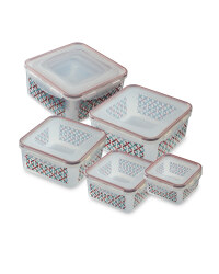 Square Patterned Clip-Lid Containers