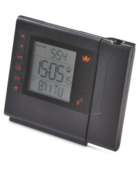 Square Projection Alarm Clock - Black