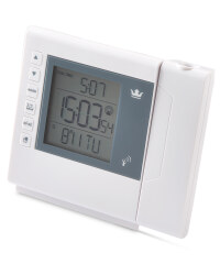 Square Projection Alarm Clock - White
