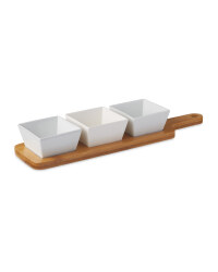 Crofton Serving Board & Square Bowls - White