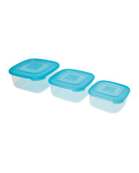 Square Storage Containers 3 Pack - Turquoise