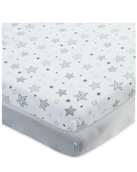 Star Design Fitted Cot Sheet 2 Pack