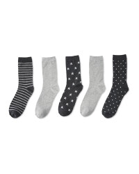 Stars/Spots Ladies' 5 Pack Socks