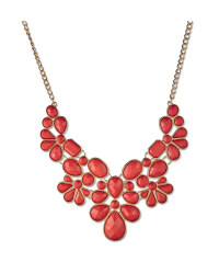 Statement Jewelled Coral Necklace