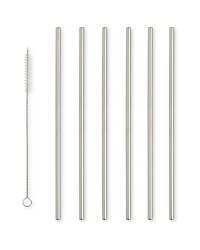 Steel Straight Straws 6 Pack