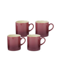 Stoneware Mugs 4 Pack Plum