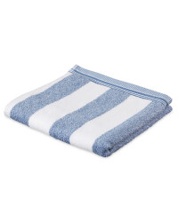 Striped Cotton Hand Towel - Blue
