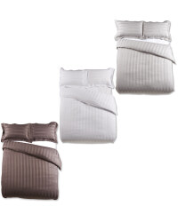 Striped King Sateen Duvet Set
