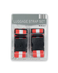 Striped Luggage Strap - Red