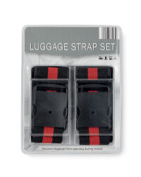 Striped Luggage Strap - Red / Black