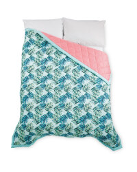Kirkton House Palm Bed Spread - Green/Pink