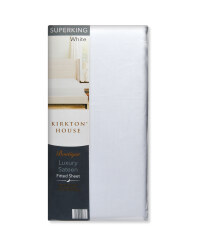 Super King 400TC Sateen Fitted Sheet - White