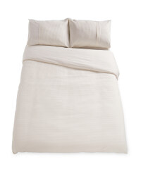 Super King Waffle Duvet Set - Cream