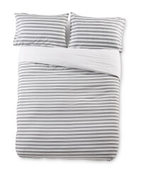 Superking Charcoal Stripe Duvet Set