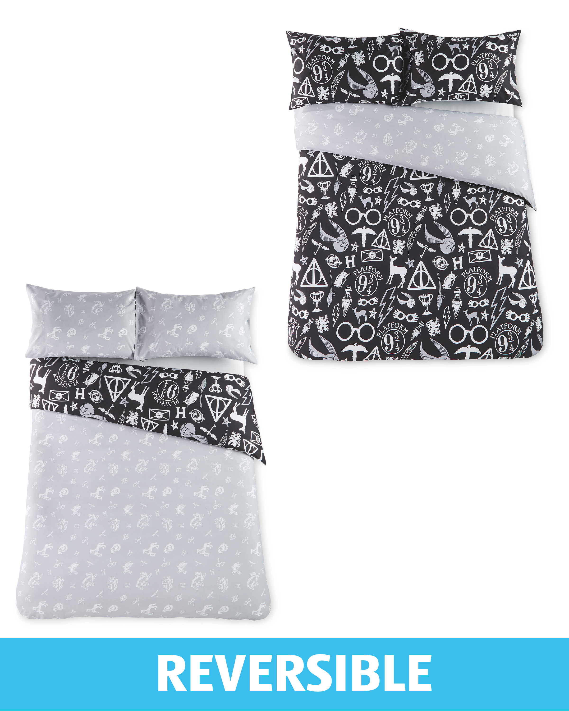 Harry Potter Symbol Double Duvet Set Aldi Uk