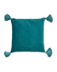 Kirkton House Teal Tassel Cushion