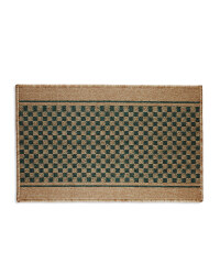Teal Green Checker Kitchen Mat