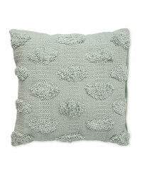 Teal Tufted Leaf Cushion