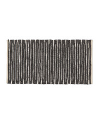 Black/White Striped Chindi Rug