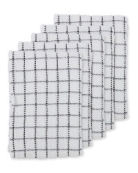 Terry Tea Towels 5 Pack - Black