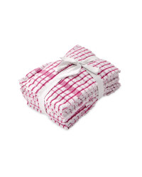 Terry Tea Towels 5 Pack - Pink