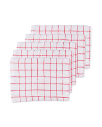 Terry Tea Towels 5 Pack - Red