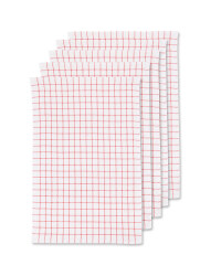 Terry Tea Towels 5 Pack - Sharon Red