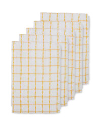 Terry Tea Towels 5 Pack - Yellow