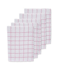 Pink Terry Tea Towels 5 Pack