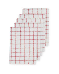 Dark Pink Terry Tea Towels 5 Pack