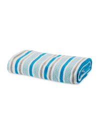 Thin Stripe Bath Towel - Blue & Grey