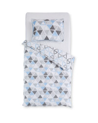 Blue Geometric Toddler Duvet Set