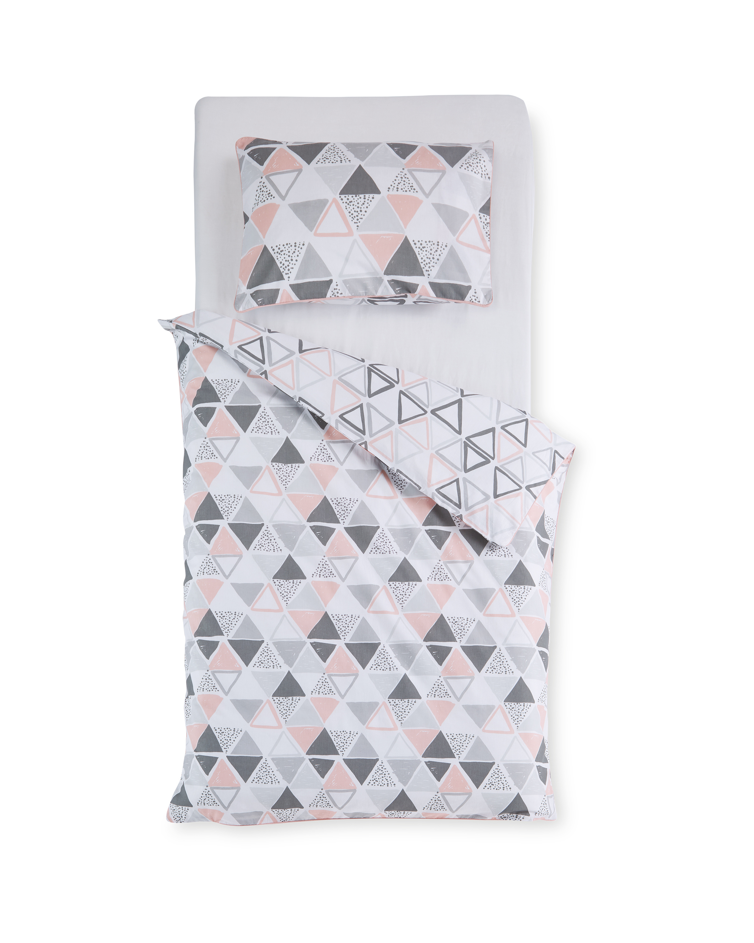Pink Geometric Toddler Duvet Set Aldi Uk