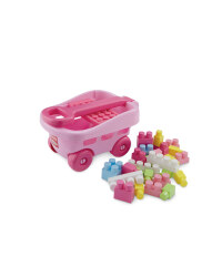 Toy Trolley with Bricks - Pink