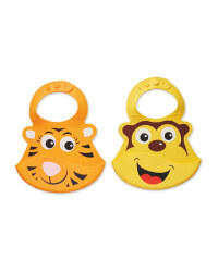 Nuby Silicone Animal Bibs 2-Pack