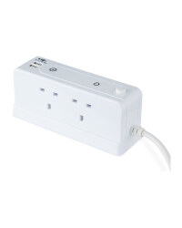 USB Surge Protected Power Block - White