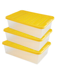 Underbed Storage Box 3 Pack - Yellow
