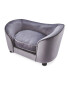 Grey Velour Pet Sofa Bed